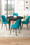 Hanah Home Juego de Mesa y Sillas de Comedor 5 Piezas Negro Mármol Turquesa